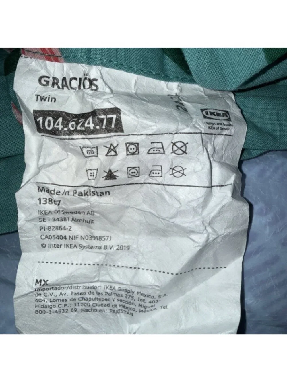 Ikea GRACIOS Twin Duvet Cover 2 pillowcase Set dotted pink turquoise PREOWNED